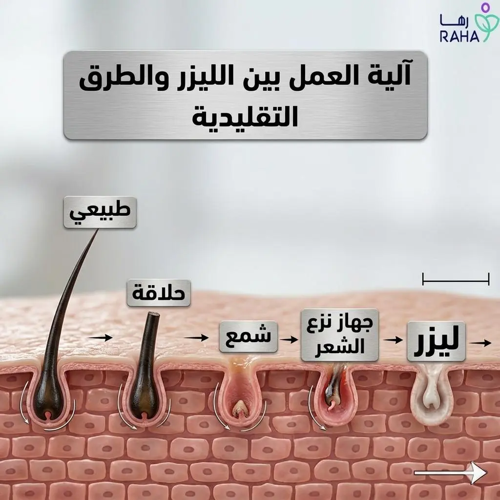 آلية العمل بين الليزر والطرق التقليدية